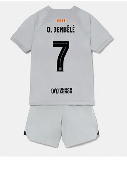 Barcelona Ousmane Dembele #7 Ausweichtrikot für Kinder 2022-23 Kurzarm (+ Kurze Hosen)